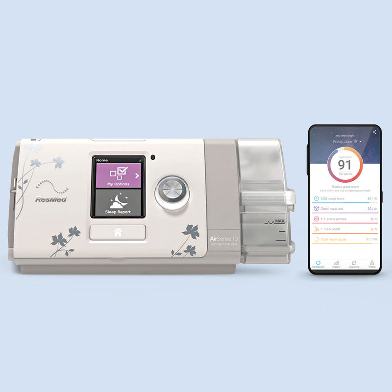 ResMed AirSense 10 for Her Auto Machine paired with myAir