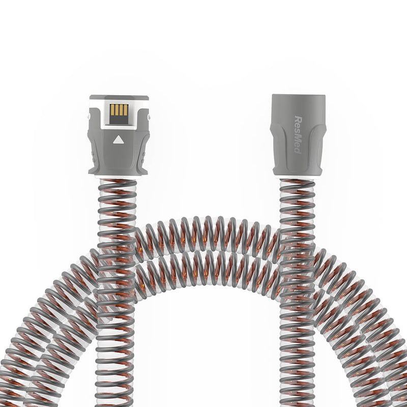 CPAP Tubing for the ResMed AirSense 11 on White background. The ends of the Tubing is exposed