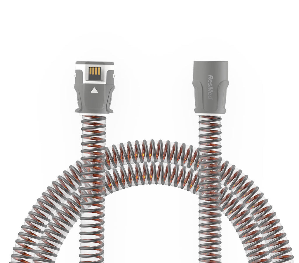 CPAP Tubing for the ResMed AirSense 11 on White background. The ends of the Tubing is exposed