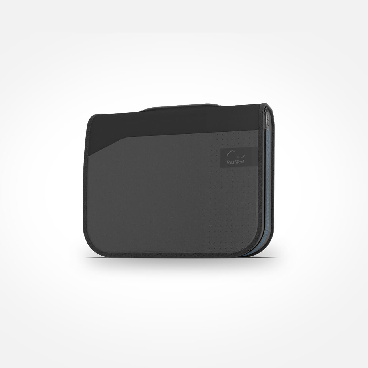 CPAP Travel bag for AirSense 11  in dark grey, the bag is closed. On white background