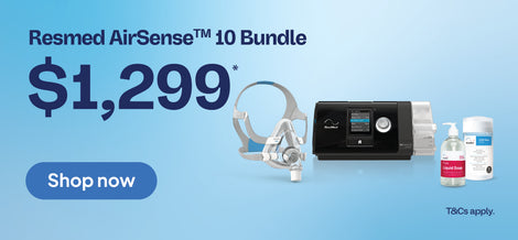 ResMed AirSense 10 CPAP bundle offer priced at $1,299, including a CPAP mask, CPAP mask wipes and liquid soap.