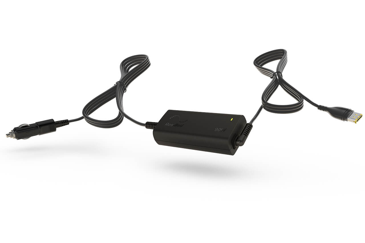 DC Converter for the AirSense 11 from ResMed, floating on white background