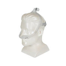 Portrait mannequin wearing Philips DreamWear under the nose CPAP Mask 