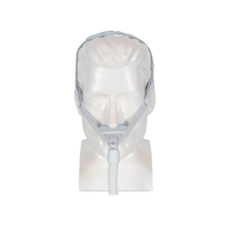 Philips Nuance Nasal Pillows Mask with Fabric Frame on portrait statue
