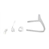 ResMed AirFit N20 Classic parts from left to right : Headgear, cushion, frame and connective elbow