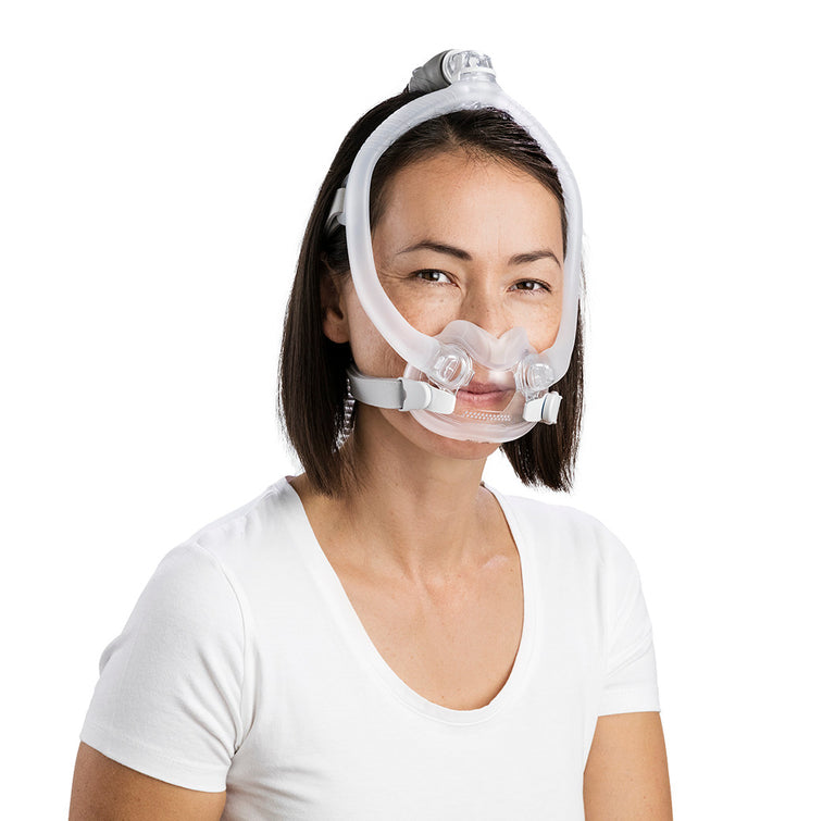 ResMed AirFit F30i Full Face Mask on a woman